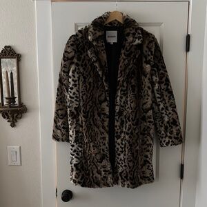 BB Dakota Women's Leopard Print Faux Fur Coat